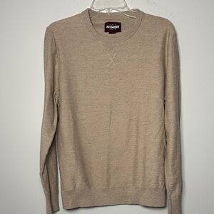 Alesbury Riverside men's crewneck sweater beige tan M 100% cotton